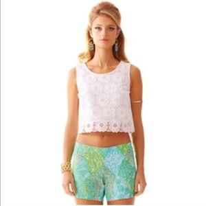 Lilly Pulitzer Lux Top Daisy Eyelet Resort White